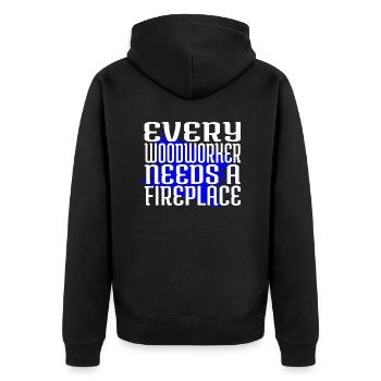 woodcutter dad carpenter quotes tshirts - Unisex Premium Bio Zip Hoodie - Schwarz - Hinten - Nico (187cm)