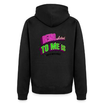 Dinosaur Fan Bubaprints Computer Geek Bday - Unisex Premium Organic Zip Hoodie - black - Back - Nico (187cm)
