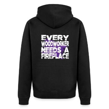 love carpenter tshirts americas mason job - Unisex Premium Bio Zip Hoodie - Schwarz - Hinten - Nico (187cm)