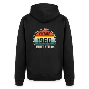 Vintage 1960 64 Years Old 64th Birthday Limited - Veste à capuche bio Premium Unisexe - noir - Dos - Nico (187cm)