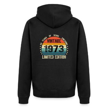 Vintage 1973 51 Years Old 51th Birthday Limited - Veste à capuche bio Premium Unisexe - noir - Dos - Nico (187cm)