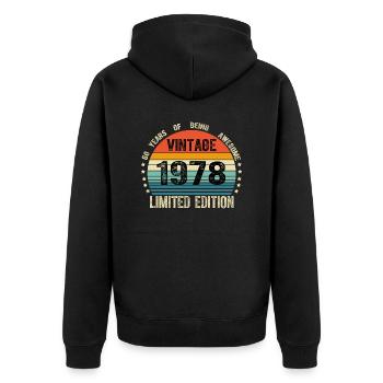 Vintage 1978 46 Years Old 46th Birthday Limited - Veste à capuche bio Premium Unisexe - noir - Dos - Nico (187cm)