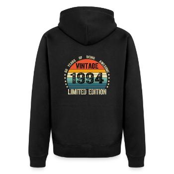 Vintage 1994 30 Years Old 30th Birthday Limited - Veste à capuche bio Premium Unisexe - noir - Dos - Nico (187cm)