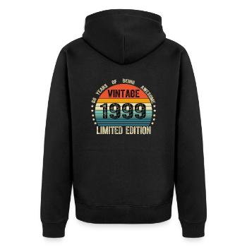 Vintage 1999 25 Years Old 25th Birthday Limited - Veste à capuche bio Premium Unisexe - noir - Dos - Nico (187cm)