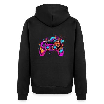 Contrôleur Color Explosion : l’art de l’ambiance de jeu - Veste à capuche bio Premium Unisexe - noir - Dos - Nico (187cm)