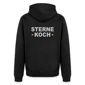 Koch Kochen Sternekoch Humor - Unisex Premium Bio Zip Hoodie - Schwarz - Hinten - Nico (187cm)