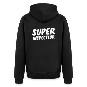 Super inspecteur - Veste à capuche bio Premium Unisexe - noir - Dos - Nico (187cm)