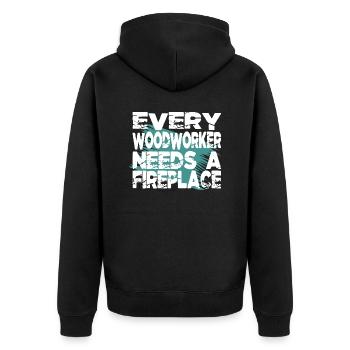 safety helmet tools tree jokes - Unisex Premium Organic Zip Hoodie - black - Back - Nico (187cm)
