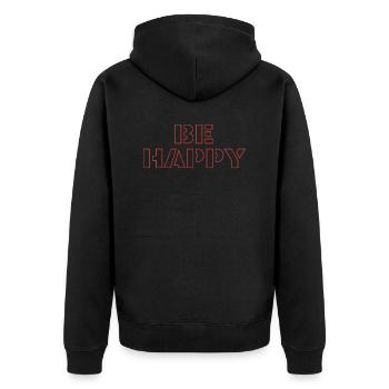 Sois heureux - Veste à capuche bio Premium Unisexe - noir - Dos - Nico (187cm)