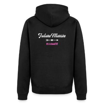 Bride-to-be - passendes T-Shirt - Unisex Premium Bio Zip Hoodie - Schwarz - Hinten - Nico (187cm)