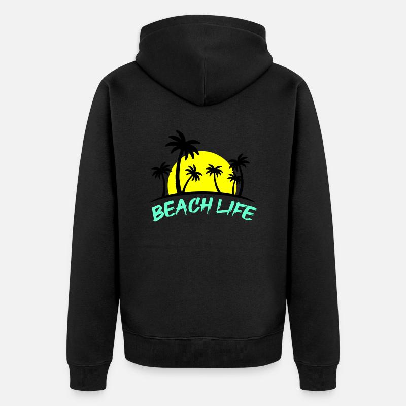 La vie à la plage - Veste à capuche bio Premium Unisexe - noir