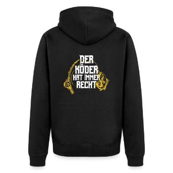 Angler Fishing Fishing Rod Fishing - Unisex Premium Organic Zip Hoodie - black - Back - Nico (187cm)