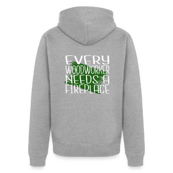 Idée cadeau apprenti forestier abattage humour - Veste à capuche bio Premium Unisexe - gris chiné - Dos - Nico (187cm)