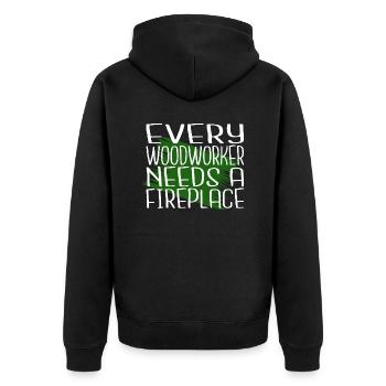 gift idea apprentice forester felling humor - Unisex Premium Bio Zip Hoodie - Schwarz - Hinten - Nico (187cm)