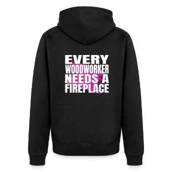 arboriculture cool logging lumberjackwoodworking - Unisex Premium Organic Zip Hoodie - black - Back - Nico (187cm)