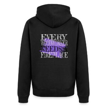 arborists cabinetmaker geek union carpenter cool - Unisex Premium Bio Zip Hoodie - Schwarz - Hinten - Nico (187cm)