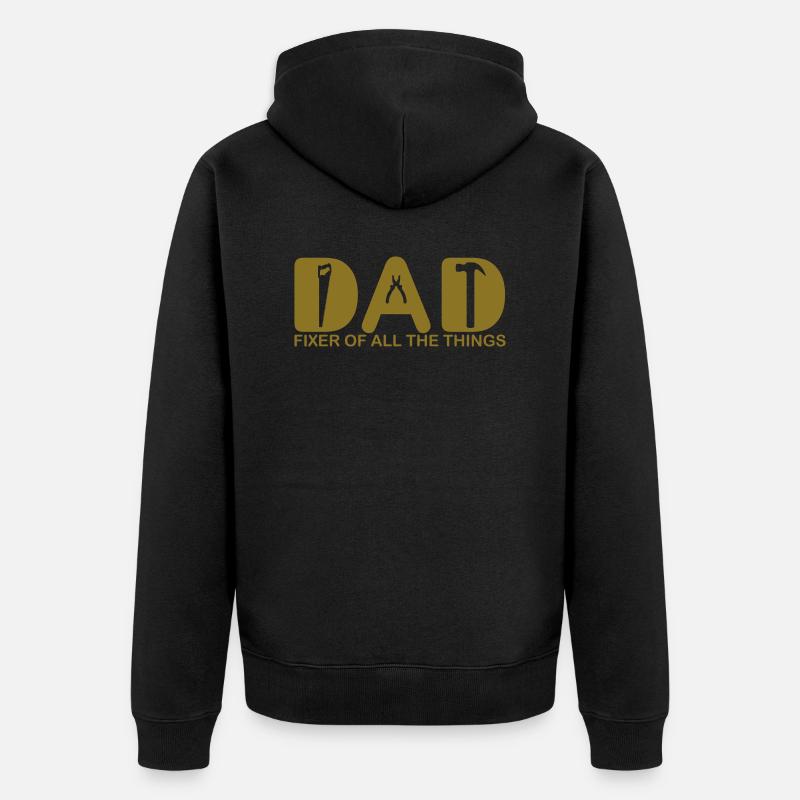 Papa. Fixierer aller Dinge. - Unisex Premium Bio Zip Hoodie - Schwarz