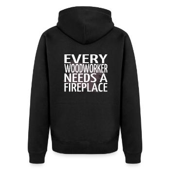 birthday present jackhammer - Unisex Premium Organic Zip Hoodie - black - Back - Nico (187cm)