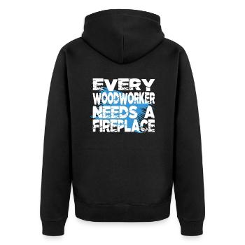 apprentice axes jackhammer aaron carpenter tshirts - Unisex Premium Bio Zip Hoodie - Schwarz - Hinten - Nico (187cm)