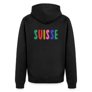 SUISSE. PAYS - Veste à capuche bio Premium Unisexe - noir - Dos - Nico (187cm)