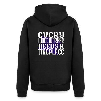 Arborists Funshirt Forester Tools Axes Cutter - Unisex Premium Organic Zip Hoodie - black - Back - Nico (187cm)