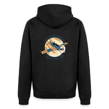 Nuclear Farts, Crop Duster Funny Fart Jokes w/ - Unisex Premium Organic Zip Hoodie - black - Back - Nico (187cm)