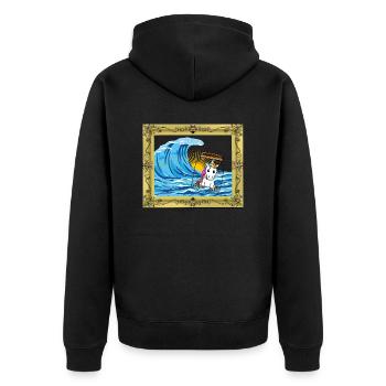 Message d’anniversaire de licorne dans une bouteille - Veste à capuche bio Premium Unisexe - noir - Dos - Nico (187cm)