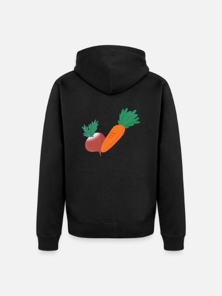 Radieschen & Karotte - Unisex Premium Bio Zip Hoodie - Schwarz