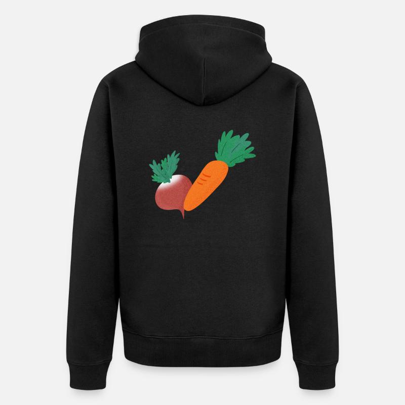 Radieschen & Karotte - Unisex Premium Bio Zip Hoodie - Schwarz
