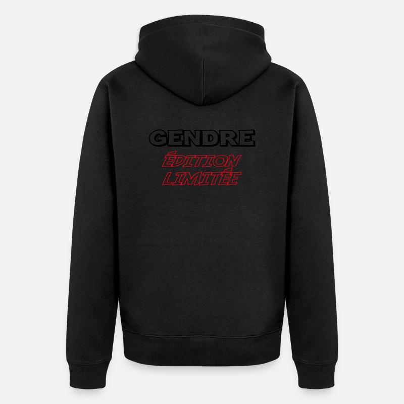 Limitierte Auflage GENDRE - Unisex Premium Bio Zip Hoodie - Schwarz