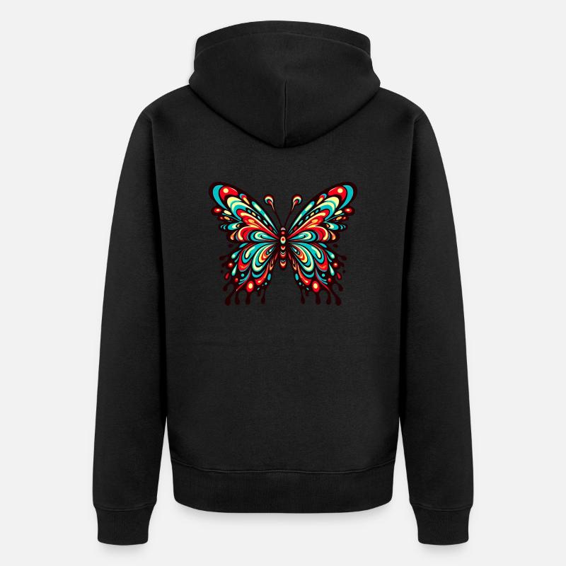 Papillon comique vibrant - Veste à capuche bio Premium Unisexe - noir
