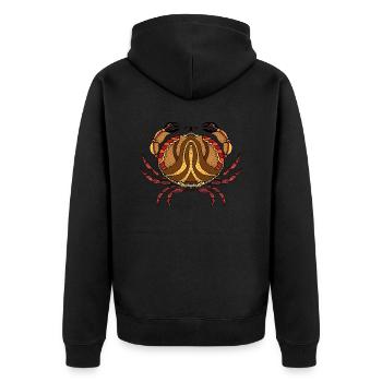 Krebs - Unisex Premium Bio Zip Hoodie - Schwarz - Hinten - Nico (187cm)