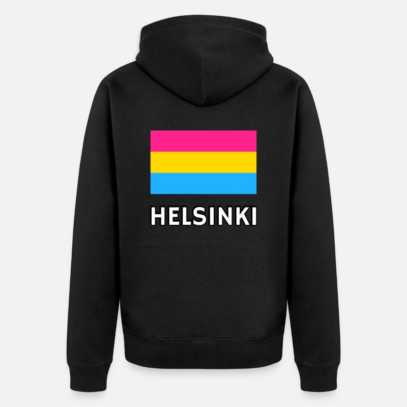 Pan Pride Drapeau Helsinki - Veste à capuche bio Premium Unisexe - noir