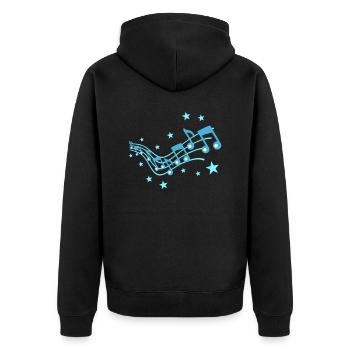 Viele Musik Noten Symbole Melodie Musiknoten Audio - Unisex Premium Bio Zip Hoodie - Schwarz - Hinten - Nico (187cm)