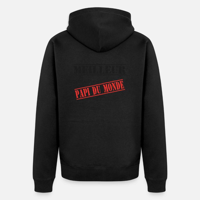 Meilleur papi du monde - Veste à capuche bio Premium Unisexe - noir