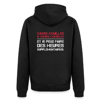 Casse-couilles à temps complet - Veste à capuche bio Premium Unisexe - noir - Dos - Nico (187cm)
