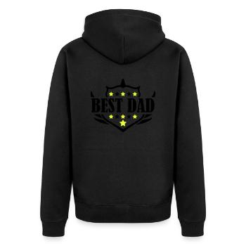 best dad - Unisex Premium Bio Zip Hoodie - Schwarz - Hinten - Nico (187cm)