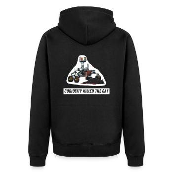 La curiosité a tué le chat Contour blanc - Veste à capuche bio Premium Unisexe - noir - Dos - Nico (187cm)