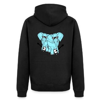 2 Guitars Elephant Sweet Two Friends Band Team - Unisex Premium Organic Zip Hoodie - black - Back - Nico (187cm)