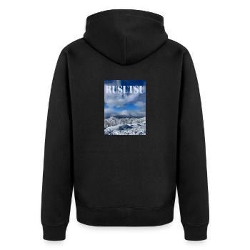 Rusutsu Winter Wonderland - Unisex Premium Organic Zip Hoodie - black - Back - Nico (187cm)
