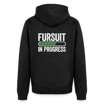 Fursuit in the works – Soon the time has come! - Unisex Premium Organic Zip Hoodie - black - Back - Nico (187cm)