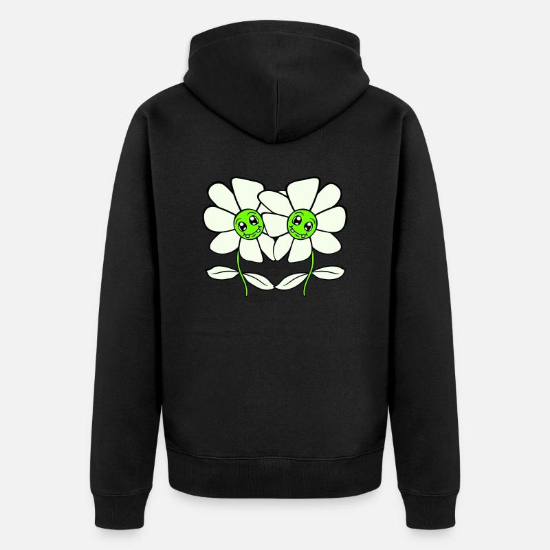 Deux jolies belles fleurs amies - Veste à capuche bio Premium Unisexe - noir