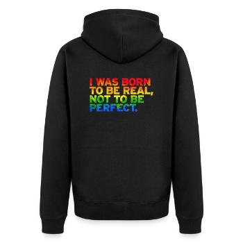 Be original vector design symbol retro quote label - Unisex Premium Organic Zip Hoodie - black - Back - Nico (187cm)
