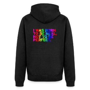Be original vector design symbol retro quote label - Unisex Premium Organic Zip Hoodie - black - Back - Nico (187cm)