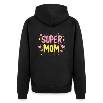 GIFT FOR MOM - Unisex Premium Organic Zip Hoodie - black - Back - Nico (187cm)