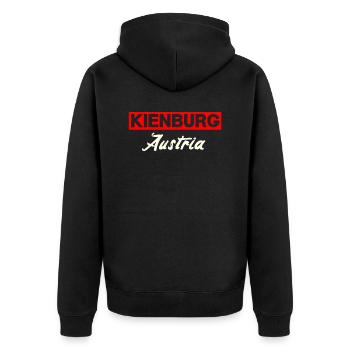 Kienburg, Austria - Unisex Premium Organic Zip Hoodie - black - Back - Nico (187cm)