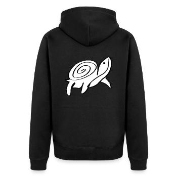 Eine süße Schildkröte - Unisex Premium Bio Zip Hoodie - Schwarz - Hinten - Nico (187cm)
