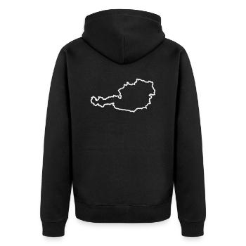 Austria Country - Unisex Premium Organic Zip Hoodie - black - Back - Nico (187cm)