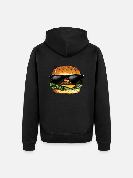 Hamburger Sunglasses Burger - Unisex Premium Organic Zip Hoodie - black