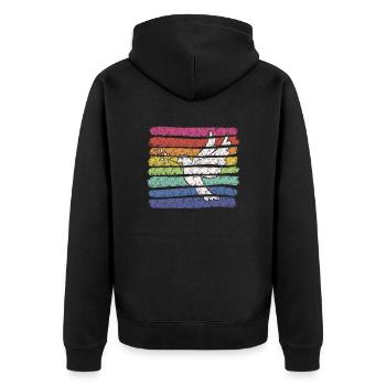 Colombe arc-en-ciel - Veste à capuche bio Premium Unisexe - noir - Dos - Nico (187cm)